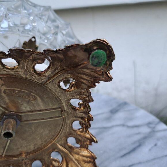 Vintage Ashtray Stand Marble & Brass - Picture 10 of 11